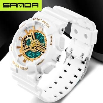 Noul brand SANDA ceas de moda pentru bărbați ceas digital cu LED G în aer liber multi-funcția de rezistent la apa militare ceas sport relojes hombre