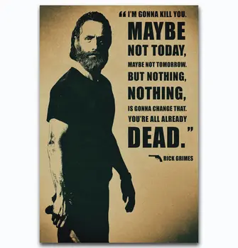 Hot Nou Walking Dead, Rick Grimes-Mătase De Artă Poster Autocolant De Perete Decor Cadou