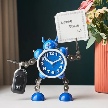 Acasă Decor Robot Ceas Deșteptător Multi-culoare Modelul de Robot Studiu Dormitor Blat de Decor Copii Cadou de Ziua Noptiera Ceas