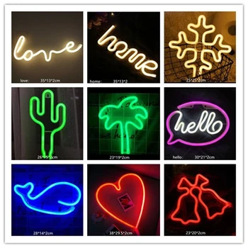 Creative Led Lumina de Neon Colorate Curcubeu Neon Semn de Cameră Acasă Petrecere de Nunta de Decorare de Crăciun Cadou Lampa Neon Alo Iubirea Acasa