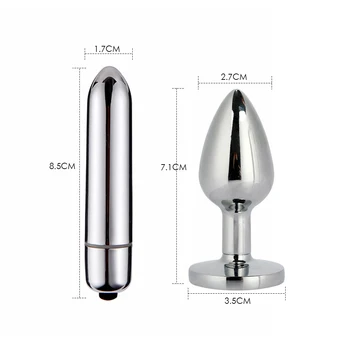 Bombomda aliaj de Aluminiu Anal Plug de Bijuterii de Cristal Sărituri ou Buna Butt Plug Vibrator Dilatator Anal Jucării pentru Bărbați/Femei