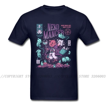 Nekomancer T-shirt Pisici Moarte Înapoi La Viață Tricou Tricou Barbati Scrisoarea Anime Imprimare Tricouri Barbati Haine de Bumbac Japonia Negru Topuri Kawaii