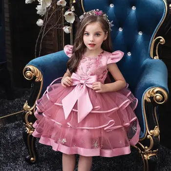Copii Fată Tort Tutu Rochie de Flori Copii Petrecere de Nunta Formale Rochie de Fată Prințesă Prima Comuniune, Costumul Nou de Sosire 2020 10796