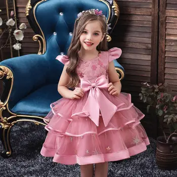 Copii Fată Tort Tutu Rochie de Flori Copii Petrecere de Nunta Formale Rochie de Fată Prințesă Prima Comuniune, Costumul Nou de Sosire 2020