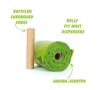 60 Role Ocupe de Rahat de Câine Saci în Rulouri Sakura Parfumate Biobaza Material Biodegradabil Cat Saci de gunoi Eco-Friendly Caini Saci