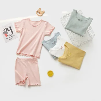 Copii Copii Pijamale Fete din Bumbac Copilul PIJAMALE de Vară 2020 T-shirt și Pantaloni Lounge Costume Seturi de Pijamale, îmbrăcăminte de noapte