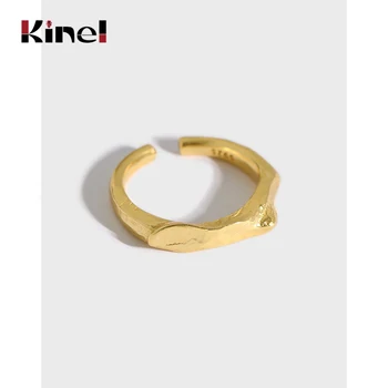 Kinel Real S925 Argint Inele pentru Femei Neregulate Concav Convex Suprafata Bijuterii Fine Minimalist Accesorii Cadou