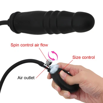 IKOKY Gonflabile Anal Dildo Dop de Silicon Jucarii Sexuale pentru Femei Barbati Expandable Butt Plug Cu Pompa Anal Dilatator Anal Masaj