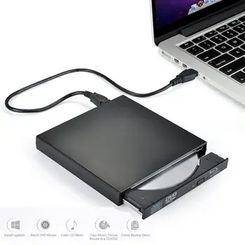 Negru Slim Extern USB 2.0 Cabina de Caz pentru 12.7 mm SATA CD DVD Burner Unitate Optica Pentru MAC, Linux și Windows 7/8/10
