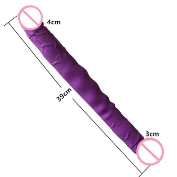 Super Timp Real de Silicon Vibrator cu două Capete Penis artificial sex Masculin Penis Artificial Homosexuali Jucarii Sexuale Lesbia Sex Produsele pentru Femei
