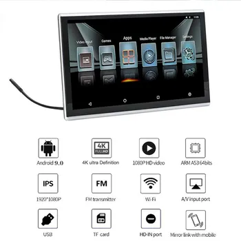 11.6-inch Android 9.0 auto tetiera monitor de 2 gb+16 GB 1920*1080 HD, ecran tactil, wi-fi/Bluetooth/USB/SD/HDMI/FM MP5 player video
