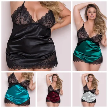 Plus Dimensiune 3XL-5XL Femei Lenjerie Sexy Rochie de Dantelă Lenjerie Babydoll Sleepwear Rochie mai Nou 2018