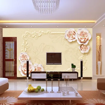Noi 3D personalizat de lux, floral, TV, canapea de fundal mari picturi murale tapet în stil European 5D solid relief camera de zi dormitor