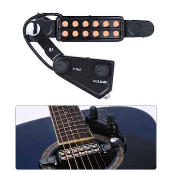 12-orificiu de Sunet de Chitara Acustica Gaura de Preluare Traductor Magnetic cu Ton Controler de Volum Cablu Audio Chitara Piese & Accesorii