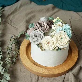 SWEETGO tava Rotunda handmade vintage tava din lemn solid-lemn cupcake palet tort decor de masă desert machiaj bijuterii titular
