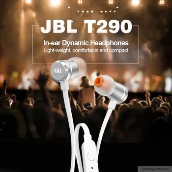 JBL T290 Stereo cu Fir Căști Sport Pure Bass Cască TON 290 1-Buton Remote Pavilioane Apel Hands-free cu Microfon pentru Smartphone-uri