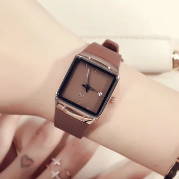 2018 GUOU Brand Ceasuri Femei de Lux a Crescut de Aur de Epocă Pătrat Casual Rochie din Piele Cuarț Încheietura ceas Relogio Feminino Montre
