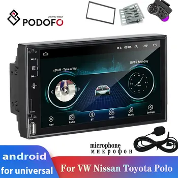 Podofo Auto 2din Radio Android Auto Multimedia Player 2din autoradio Navigare pentru Volkswagen, Nissan, Hyundai, Kia, Toyota, Kia, Ford