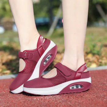 Moda Pentru Femei Pantofi Platforma De Vară Respirabil Lady Pantofi Casual 41 42 Apartamente Leagăn Pantofi Absorbție De Șoc Tălpi De Pantofi În Aer Liber
