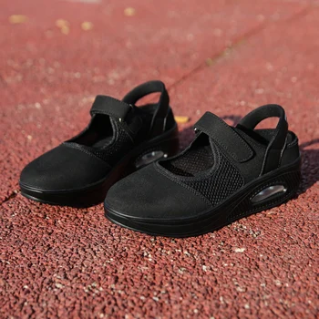 Moda Pentru Femei Pantofi Platforma De Vară Respirabil Lady Pantofi Casual 41 42 Apartamente Leagăn Pantofi Absorbție De Șoc Tălpi De Pantofi În Aer Liber