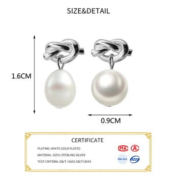 INZATT Real Argint 925 Neregulate Perla Coarda Kont Stud Cercei Pentru Femeile Petrecere Drăguț Bijuterii Fine 2019 Accesorii Cadou