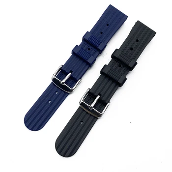 Rezistent la apa Vafe Silicon Curea 20mm 22mm Pentru Seiko Samsung Huawei Watch Sport Barbati Scufundări Înlocui Cauciuc Watchband Negru Albastru