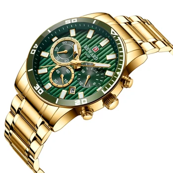 De Vânzare la cald Design Clasic Brand de Top Ceas de Lux Barbati de Moda de Aur Verde Bărbați Ceas Sport Multifuncțională Ceasuri Relogio Masculino