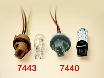 Skuer 2 buc T20 LED soclu 7440 7443 bec LED suport adaptor conector lampă de Cablaj adaptor pentru Priza de parcare lumina de poziție