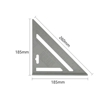Unghiul Conducător 7/12 Metric inch din Aliaj de Aluminiu Triunghiular de Măsurare Riglă de Lemn Viteză Pătrat, Triunghi Unghi Raportor Măsurare