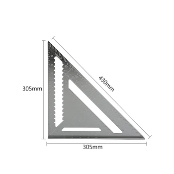Unghiul Conducător 7/12 Metric inch din Aliaj de Aluminiu Triunghiular de Măsurare Riglă de Lemn Viteză Pătrat, Triunghi Unghi Raportor Măsurare