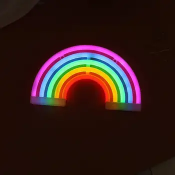 Curcubeu drăguț Neon LED Curcubeu de Lumină Lampă Pentru Dormitor Decor Decor Rainbow Neon Lampa de Perete Decor de Crăciun Tub Neon Bec