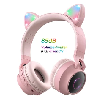 Pisica ureche Căști fără Fir Bluetooth 5.0 Cască Căști Hifi Stereo Muzică Bass Lumina LED-uri de Telefon Mobil fata Pentru iphone pc