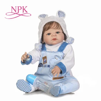 NPK 56cm realiste renăscut papusa moale real atingere blândă papusa băiat plin de vinil silicon populare papusa pentru copii, Cadou de Ziua de nastere