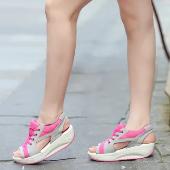 De Vară 2020 Femei Indesata Sandale De Moda Casual, Peep Toe Respirabil Doamnelor Platforma Balansoar Pantofi Sandalias De Verano Para Mujer