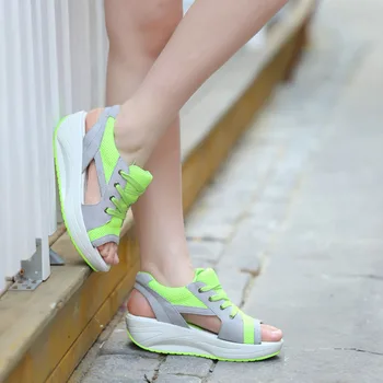 De Vară 2020 Femei Indesata Sandale De Moda Casual, Peep Toe Respirabil Doamnelor Platforma Balansoar Pantofi Sandalias De Verano Para Mujer