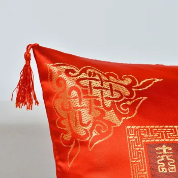 China Roșie, Brodate, fețe de Pernă, Anul Nou, Ziua Îndrăgostiților Cadouri de Nunta Perne Decorative Decor Acasă Ciucuri Pernele de Acoperire