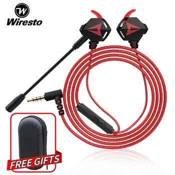 Wiresto Sport Sweatproof cu Fir În ureche Căști Portabile de Gaming Headset Bass Căști Stereo cu Microfon