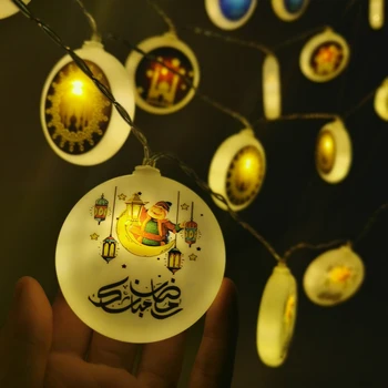 Eid Mubarak șir de lumini Ramadan lumina Lămpii Ramadan Decor Pentru Acasă Fereastra Dormitorului Eid Mubarak Ramadan Decor de Lumină