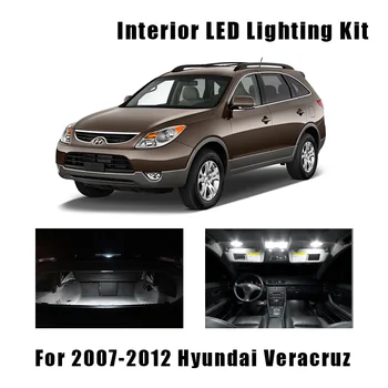 10buc Alb Becuri Auto LED Plafon Interior Kit de Lumina se Potrivesc Pentru perioada 2007-2010 2011 2012 Hyundai Veracruz Harta Dom Portbagaj Lampa de Licență