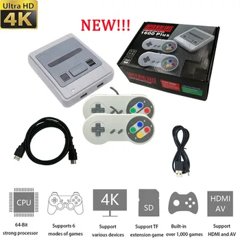 Pentru Super Nintendo, Sega Consolă de jocuri Video 4K HDMI 1600 Jocuri Retro Mini Wired Controller Gamepad All-in-one Emulator Cadou