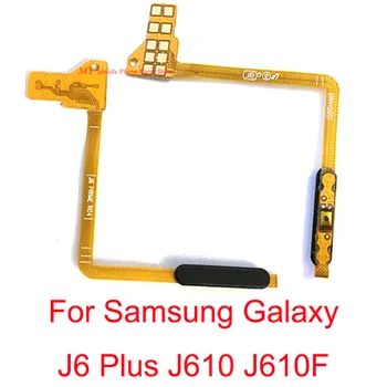 10 BUC Touch ID Senzor de Amprentă digitală Comutatorul de Alimentare PE JOS Acasă Buton Meniu Cheie Cablu Flex Pentru Samsung J6 Plus J6+ J6plus J610 J610F