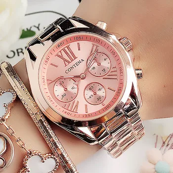 2020 Reloj Mujer CONTENA Ceasuri de Femei de Moda Roz de Ceasuri de Lux a Crescut de Aur din Oțel Inoxidabil Cuarț Ceasuri Reloj Mujer