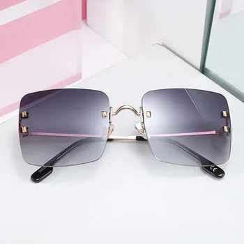 DENISA fără ramă Sqaure ochelari de Soare pentru Femei ochelari de Soare de Designer de Brand 2020 Noua Moda Fara rama Ochelari UV Nuante Pentru Femei G50220