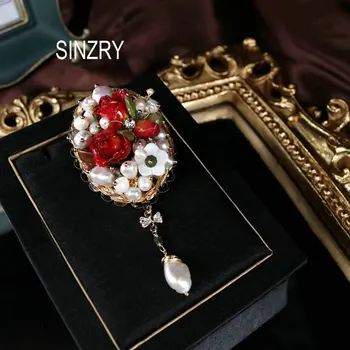 SINZRY Hotsale original perle naturale conserve de flori creative broșe pin costum de moda bijuterii accesorii pentru femei 11462