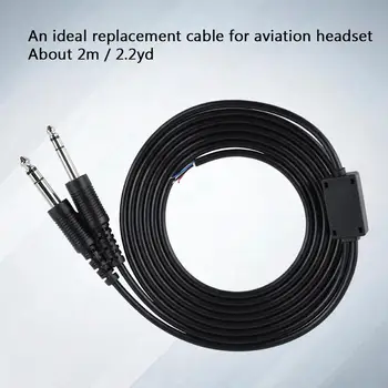 2m DIY Cablu DIY Inlocuire Cablu pentru Aviație set cu Cască Căști de Avion 1/4 Dual GA Plug