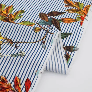 2018 noua deep blue stripe reactive vopsirea tesatura din bumbac pentru rochie de vara tricou telas por metrourile de ț ua metri vestido DIY