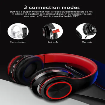 Anulare A Zgomotului B39 Multifunctional Bluetooth V5.0 Căști Bas Profund Stereo Wireless/Cu Fir Căști On-Ear Căști Căști