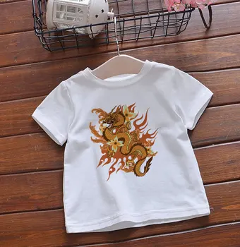 Noi De Vară 2020 Hipster Cool Dragon Design Retro Fete Haine Echipajul Gât Tricou Fata Baieti T Shirt Harajuku Unisex Copii T Shirt