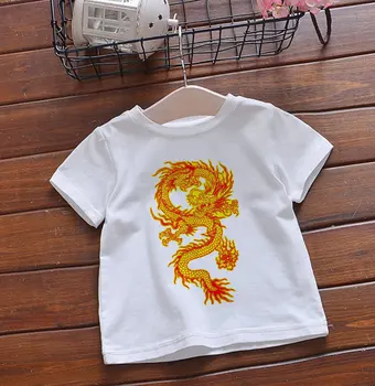 Noi De Vară 2020 Hipster Cool Dragon Design Retro Fete Haine Echipajul Gât Tricou Fata Baieti T Shirt Harajuku Unisex Copii T Shirt