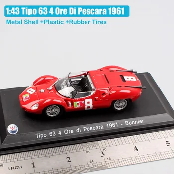 1:43 Scara clasic Tipo 63 4 ore Di Pescara 1961 Nr. 8 Bonnier Grand tourer super cursa turnat sub presiune model sport auto masini jucarii